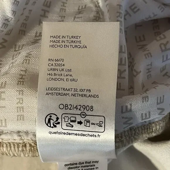 Free People We The Free Eden Slouch Jeans Cross Stitch Print Button Fly Size 27 - Picture 16 of 16